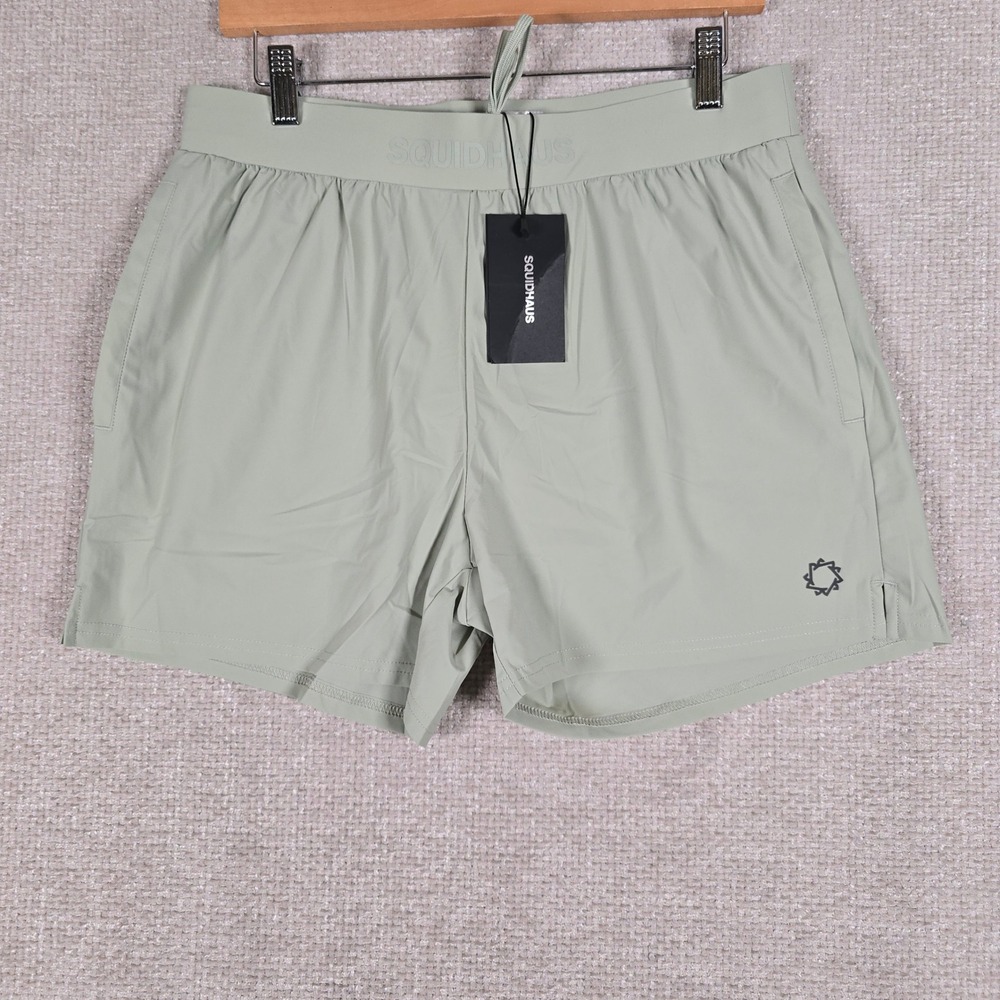 Squidhaus Mens Sage Green Athletic Training Shorts Size M Death Over Average